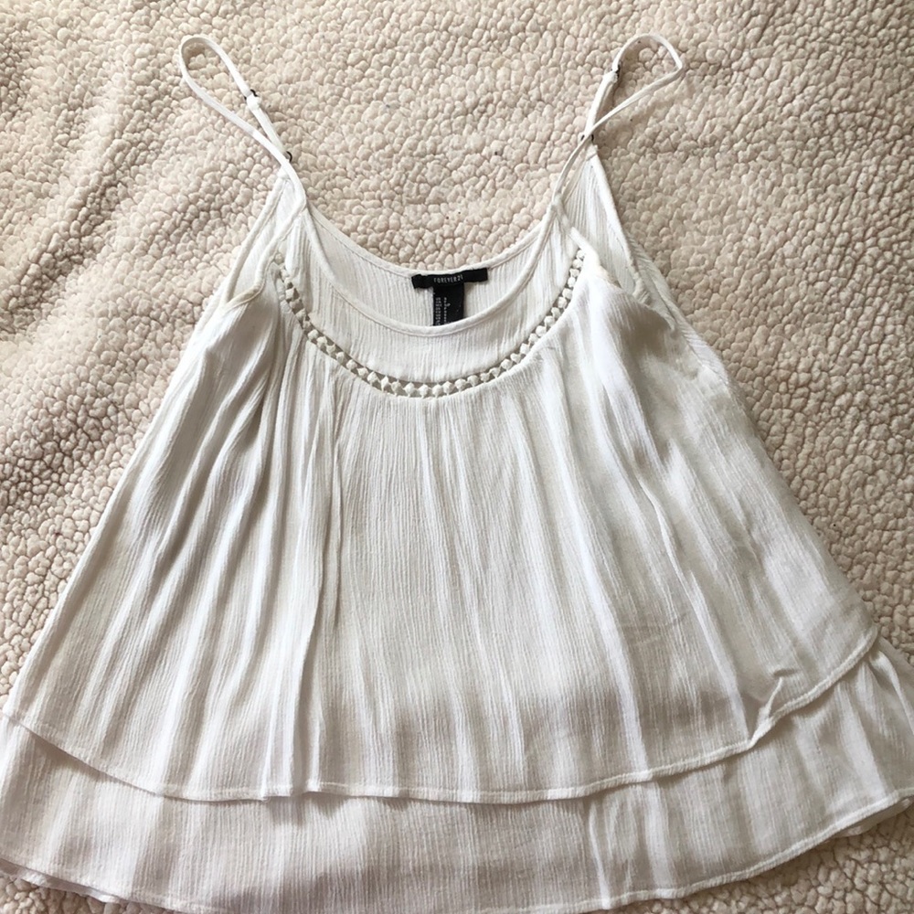 White flowy top